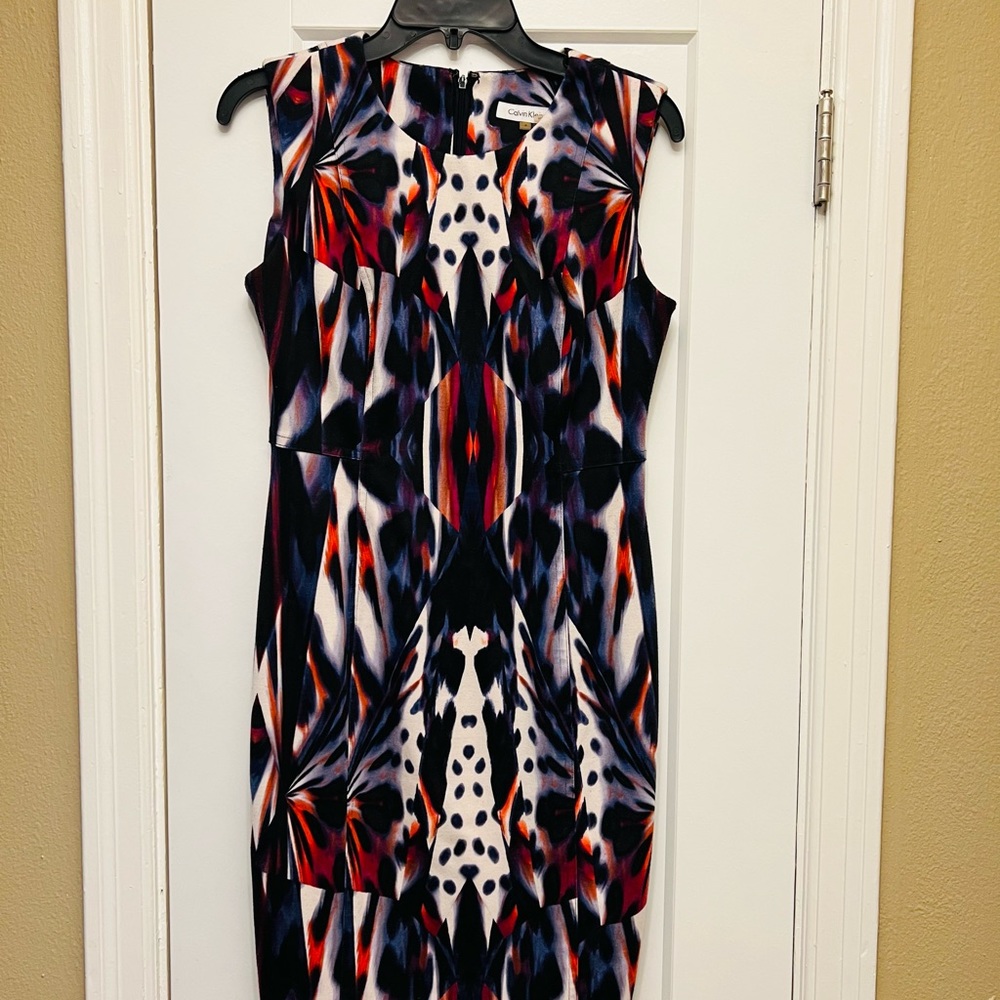 Colorful Calvin Klein Sheath Work Dress 👗